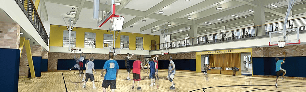 Smith Center For Recreational Sports Gymnasium Rendering Featured Image